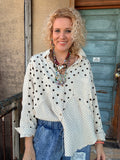 Cocoa Dot Mixed Polka Shirt
