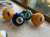 “Cue the Sparkle Rings” – Upcycled Pool Ball Stretch Rings