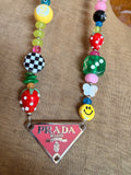 Funky Luxe Necklace by SBC - Lt blue/Purple Dice