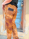 Mustard Patchwork Pants with Pockets by I Love Linen