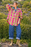 Strawberry Matcha Wanderlight Plaid Overshirt