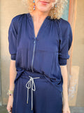 Midnight Sparkle Satin Tracksuit Set