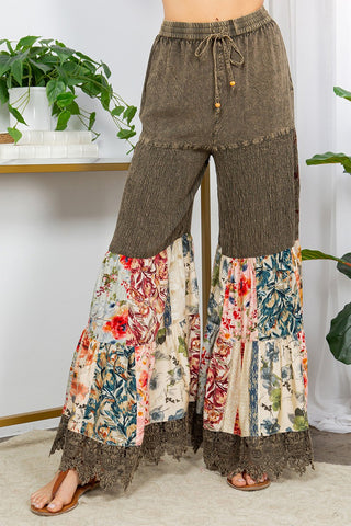 🌺 Wildflower Patchwork Palazzo Pants