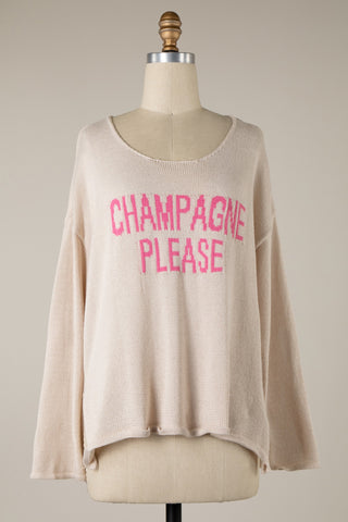 CHAMPAGNE PLEASE Sweater