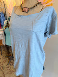 A Rare Bird Dusty Blue Ripped Tee