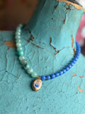 Lady the Brand Split Necklace – Orchid Amazonite & Perwinkle