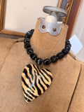 Zebra After Dark Necklace by Jennifer Thames