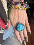 Stormy Turquoise Raindrop Ring