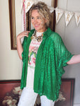 Emerald Sequin Kimono/Top