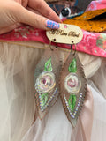 Painted Prairie Feather Earrings by A Rare Bird