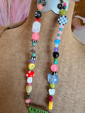 Funky Luxe Necklace by SBC - Lime/Light Blue Dice