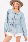 Denim Ribbon Top/Jacket