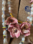 A Rare Bird: Round Top Ceramic Rose Necklace