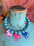 Wild Horse Bubble Necklace by Jennifer Thames Originals - Turquoise L/P/B