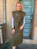 Olive Hour Knit Midi Dress