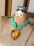 Sunlit Lagoon Heart Necklace by Jennifer Thames Originals