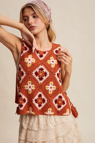 The Sunset Patchwork Crochet Top