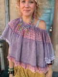 Lavender Reverie Mixed Lace Top