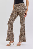 Leopard Mid Rise Flare