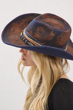 Navy Rustic Cowgirl/Fedora Hat