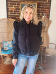 Black Bow Puffer Vest