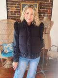 Black Bow Puffer Vest