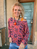 Mauve Flutter Oversized Tee — Dusty Rose