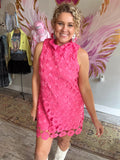 Pink Flower Lace Dress