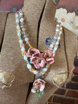 A Rare Bird: Round Top Ceramic Rose Necklace