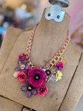 Queen Gypsy Magenta Bloom Necklace