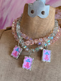 Mahj Tile Necklace - Crystal Cube Necklace