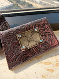 Plum GG Card Holder Keychain
