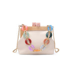 Talullah Rainbow Resin Handle Clutch/Crossbody Bag