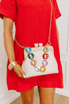 Talullah Rainbow Resin Handle Clutch/Crossbody Bag