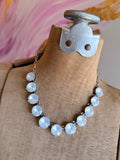 Opal Chunky Crystal Necklace - White or Pink