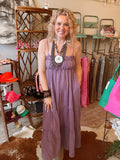 Faded Grape Gauze Maxi Dress