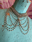 Dripping Beaded Necklace - Antique Gold-Tone