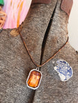 Carol Su - Peach Crystal Pendant Necklace