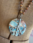 Hippie Chic Wearable Art - Gemstone Peace Necklace H