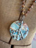 Hippie Chic Wearable Art - Gemstone Peace Necklace H