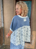 Denim Bloom Boho Top