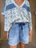 Blue Tide Boho Denim Shorts