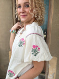 Blushing Garden Embroidered Top