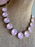 Opal Chunky Crystal Necklace - White or Pink
