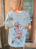 Wings & Wildflowers Tee - Blue Slate