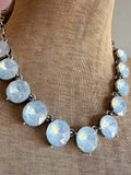 Opal Chunky Crystal Necklace - White or Pink