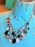 🖤 Midnight Cascade Drip Crystal Necklace