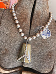 Jasper Peace on Navajo Pearls Necklace