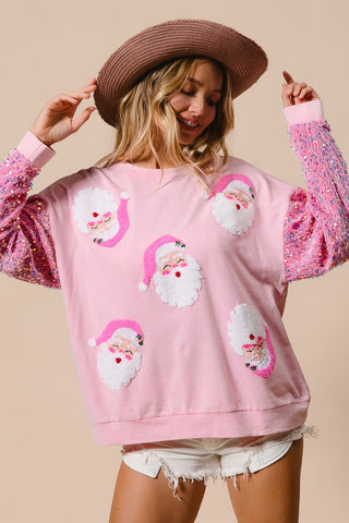 🎀 Pink Santa Sequin Sweatshirt 🎀