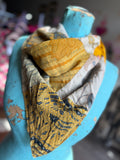 Jaded Gypsy Kantha Patchwork Small Square Scarf